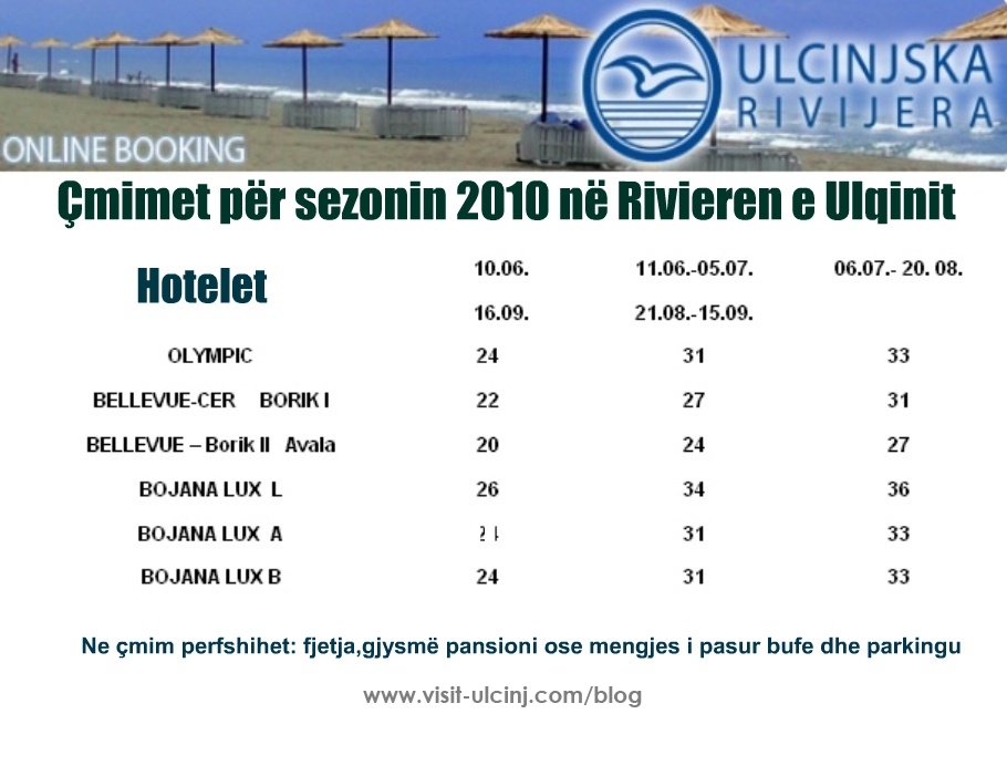 cmimet e aranzhmanit ne rivier te ulqinit cmimet e aranzhmanit ne rivier te ulqinit