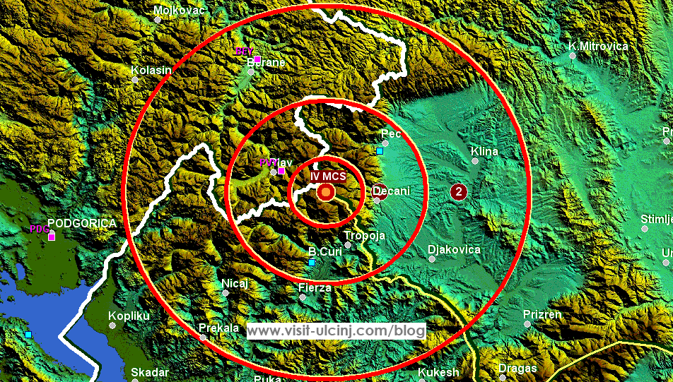 Tërmet në territorin e komunës së Plavës