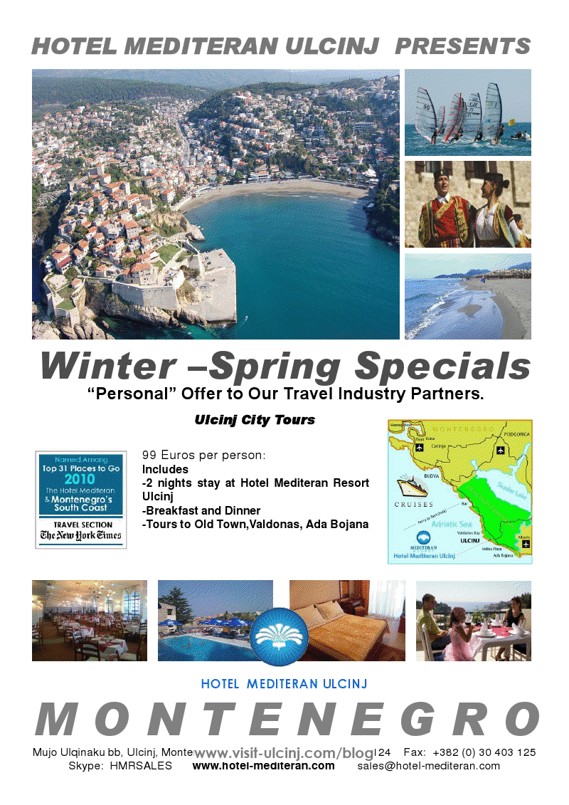 Winter & Spring Weekend Specials Hotel Mediteran – Ulcinj/Montenegro