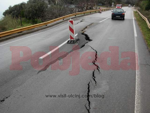 Ponovo došlo do pucanja asfaltne podloge na putu Ulcinj – Bar