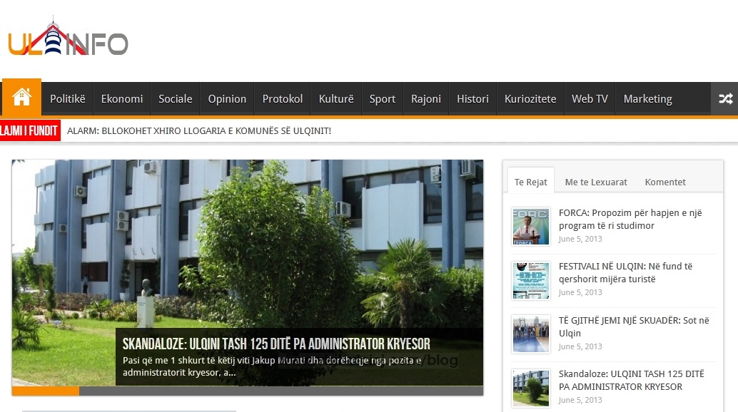 UL-in­fo.com No­vi por­tal Ulcinja