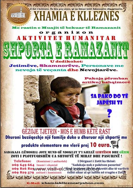Shporta e Ramazanit aktiviteti humanitar – Xhamia Klleznes