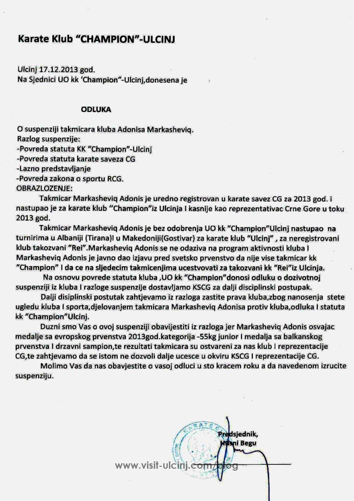 Vendimi-i-karate-klub-Champion-Ulqin