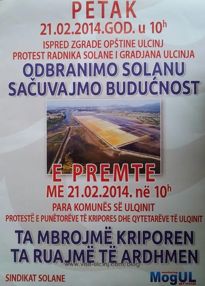 Proteste paqesore te punetoreve të Kripores në Ulqin