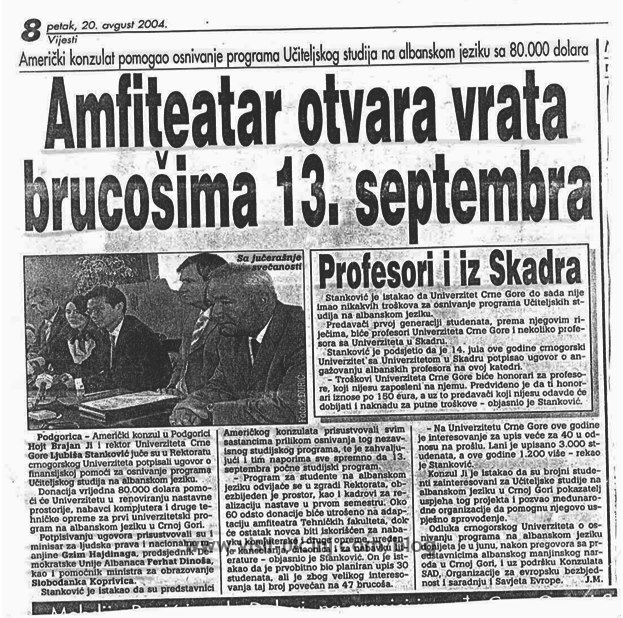Konzullata Amerikane, ka ndihmuar themelimin e programit