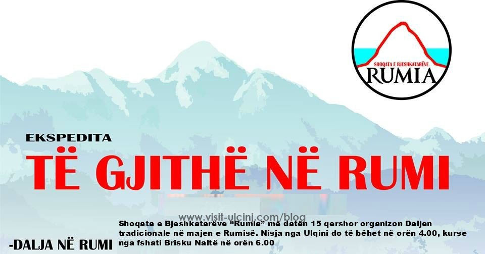 SHB “RUMIA” më 15 qershor organizon daljen tradicionale në Rumi