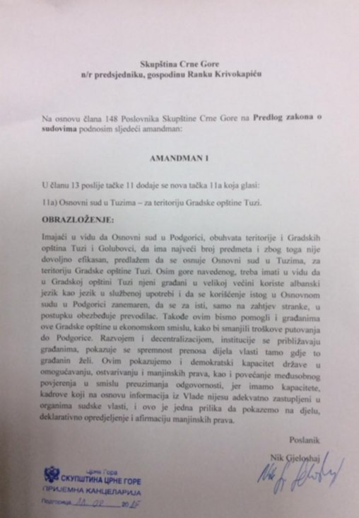 Nik Đeljošaj bi Osnovni sud u Tuzima