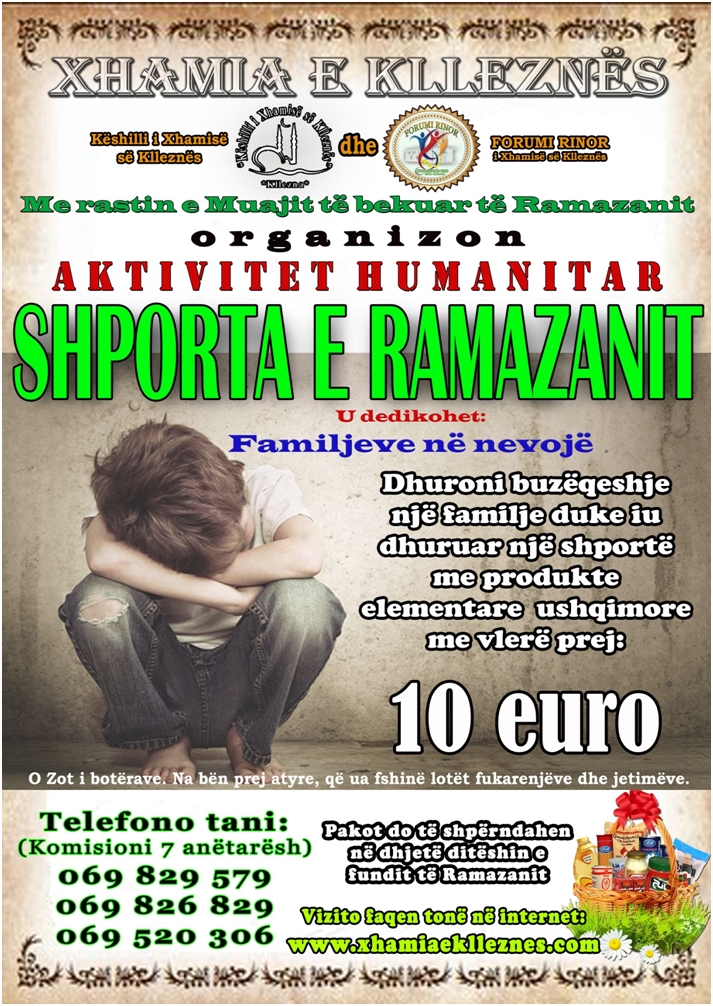 Xhamia e Klleznës, fillon aksionin humanitar “Shporta e Ramazanit”