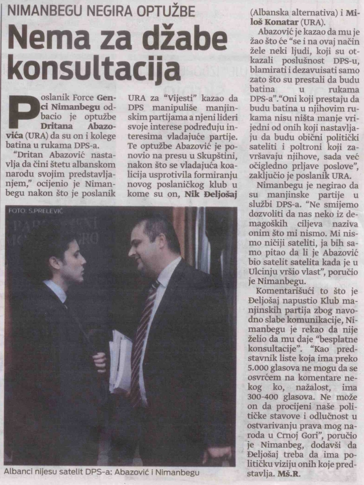 Nimanbegu: Abazoviqi i shkakton dëme të mëdha popullit shqiptarë