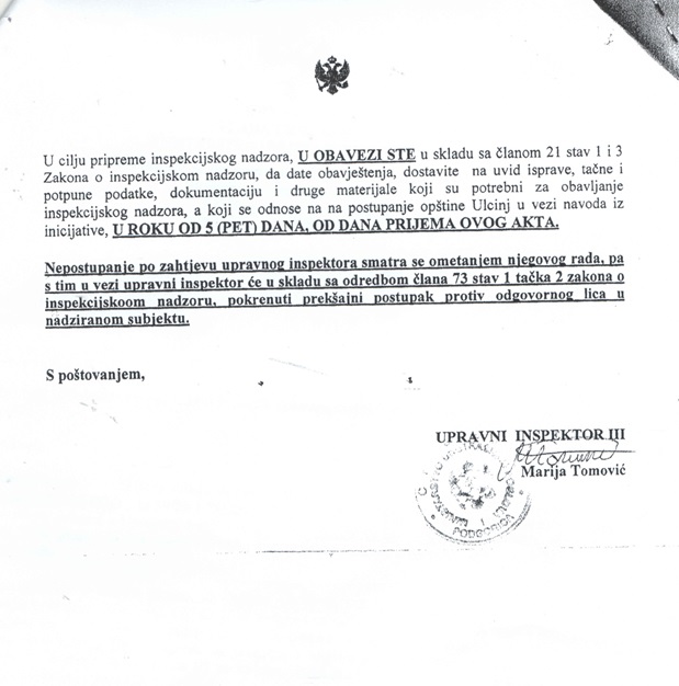 Nika-Dokument-inspekcioni-ulqin