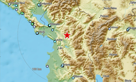Tërmet 4.4 ballë në veri të Shqipërisë ndihet edhe në Ulqin