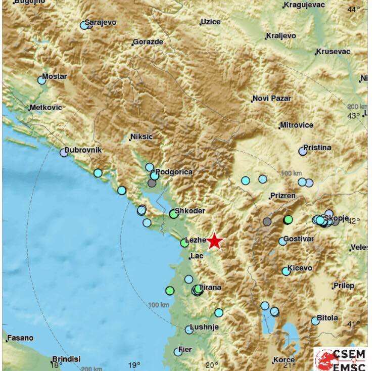 Tërmeti i fuqishëm shkund Ulqinin dhe krejt Shqipërinë