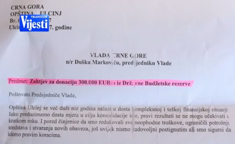 URA: Komuna e Ulqinit kërkon nga Markoviqi 300 mijë euro
